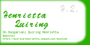 henrietta quiring business card